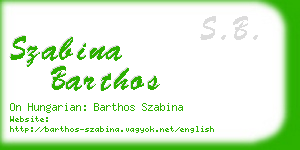 szabina barthos business card